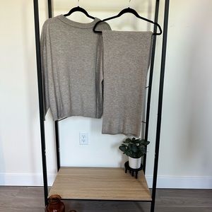 taupe knit sweater and pants loungewear from H&M